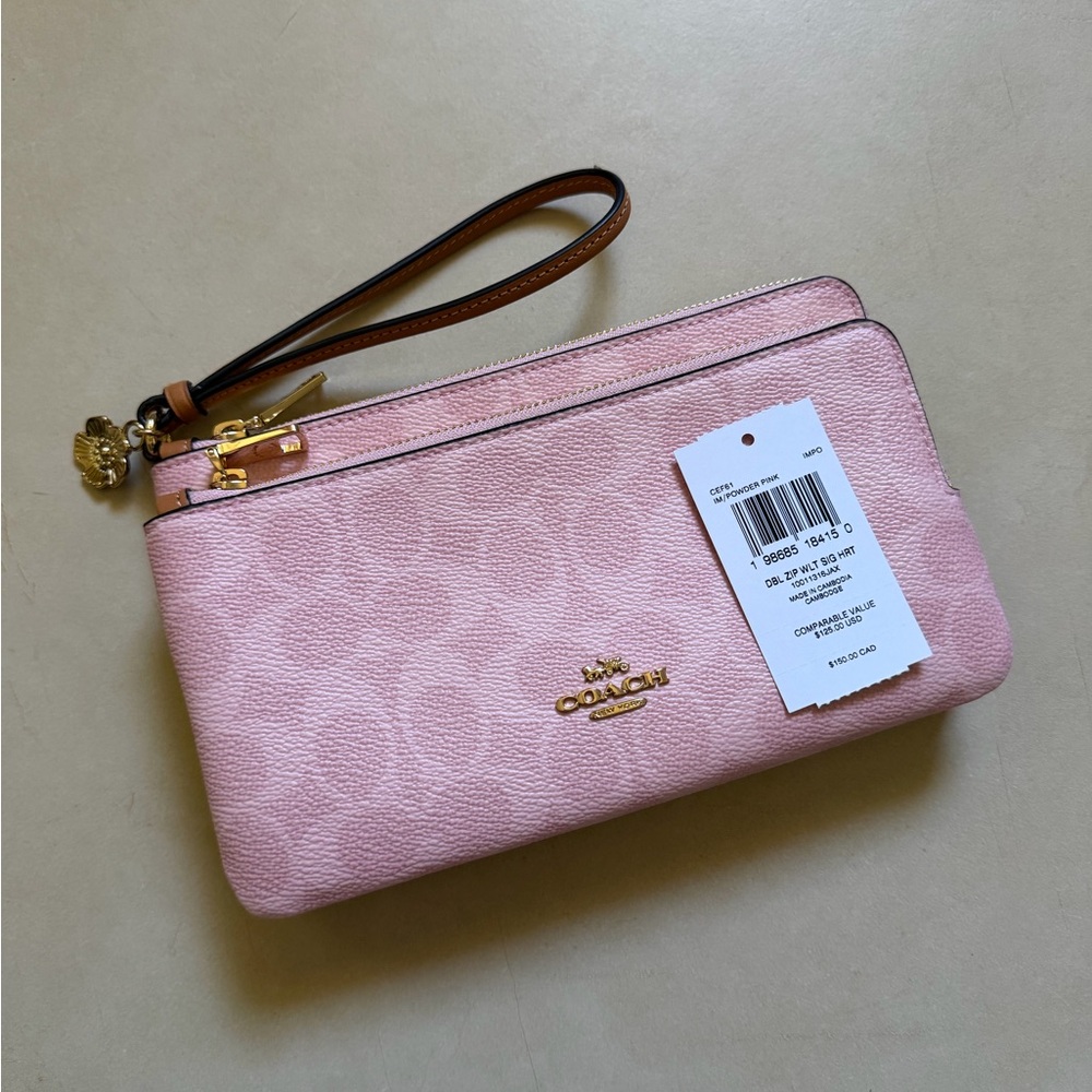 Coach double zip wristlet